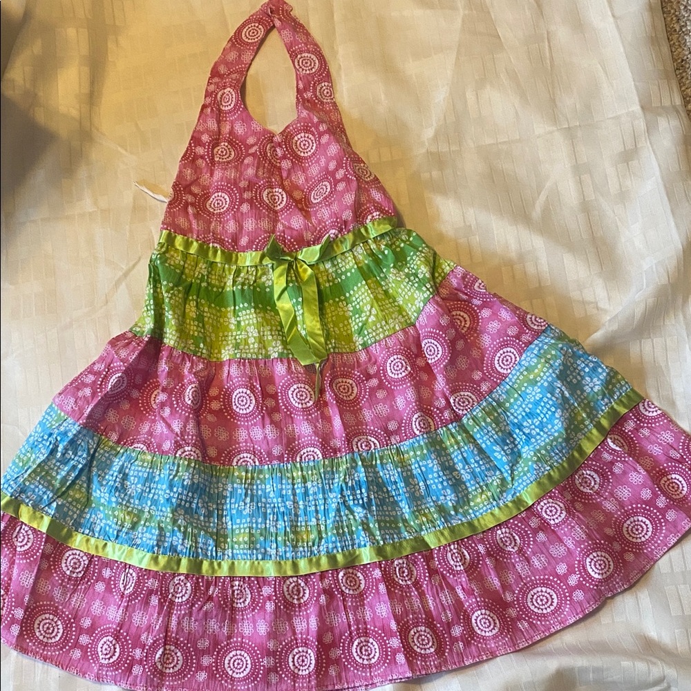 Colorful Kids Casual Dress halter dress